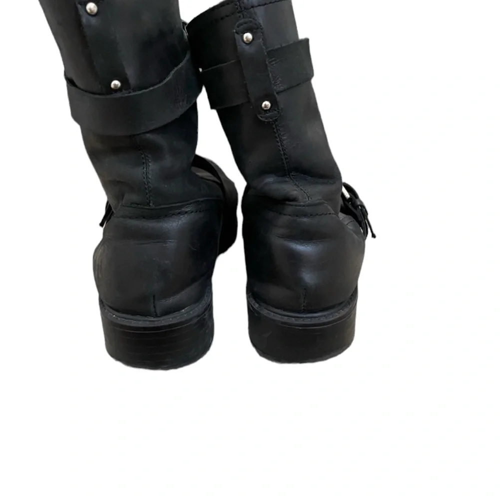 Pour La Victoire Black Leather Moto Boots - Picture 2 of 4